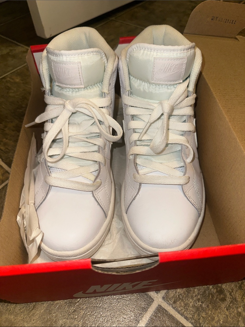 Nike White High-Top Leather Sneakers